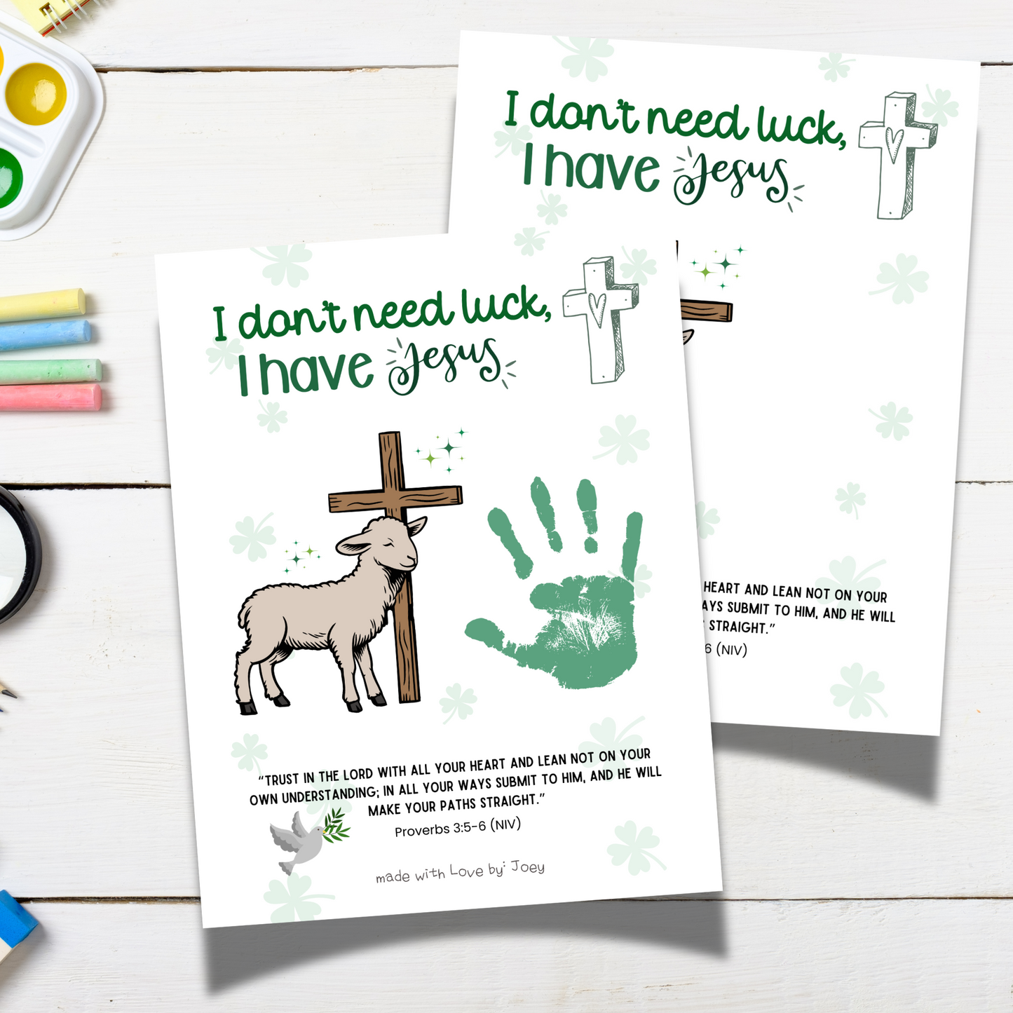 St Patricks Day Christian Bible Scripture Handprint Craft Printable, DIY March Jesus Art Keepsake for Sunday School Church Kids Activity