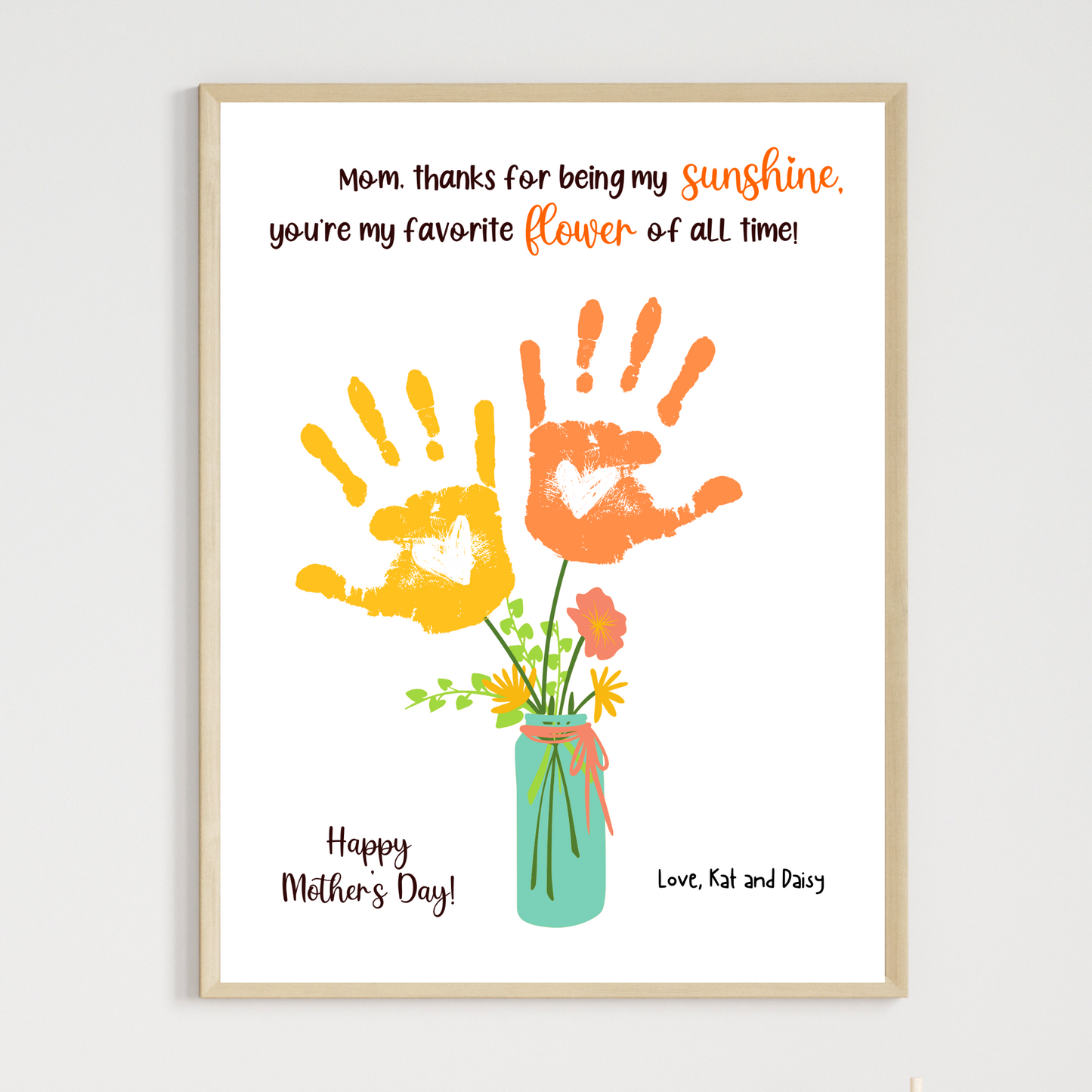 Mothers Day Handprint Craft Bundle for Kids Printable Card Art Activity Mom Gift