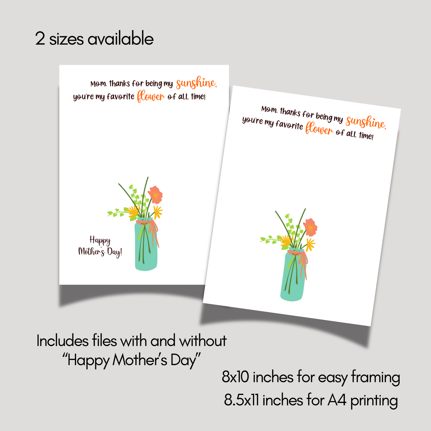 Mothers Day Handprint Flower Bouquet Craft for Kids Printable, Mom Card Art Gift