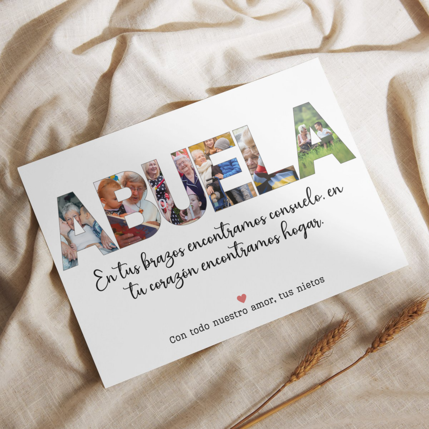 Custom Abuela Photo Collage Printable, Personalized Grandma Gift from Grandkids Kids