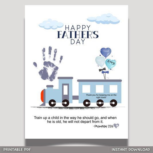 Father's Day Bible Craft Kids Printable, DIY Handprint Religious Art Christian Activity