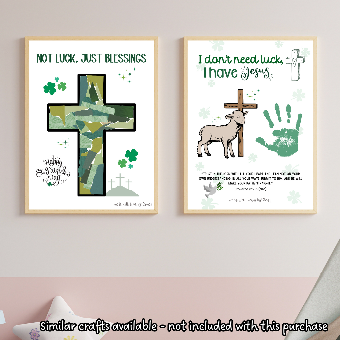 St Patricks Day Holy Trinity Handprint Craft Printable, Shamrock Bible Lesson Art Keepsake for Sunday School Church Kids Christian Activity