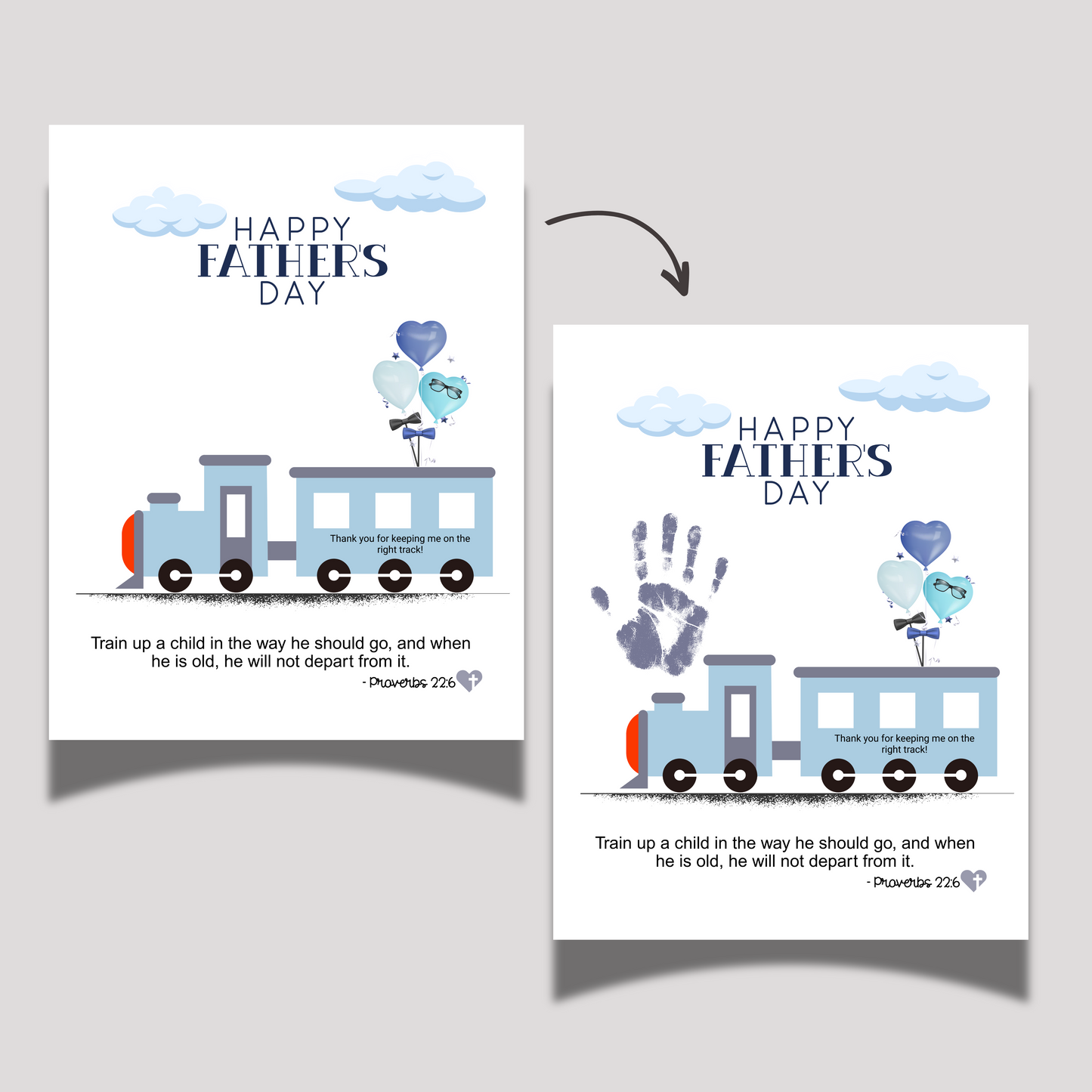 Father's Day Bible Craft Kids Printable, DIY Handprint Card Religious Art Sunday School Activity Gift for Dad Grandpa from Christian Toddler