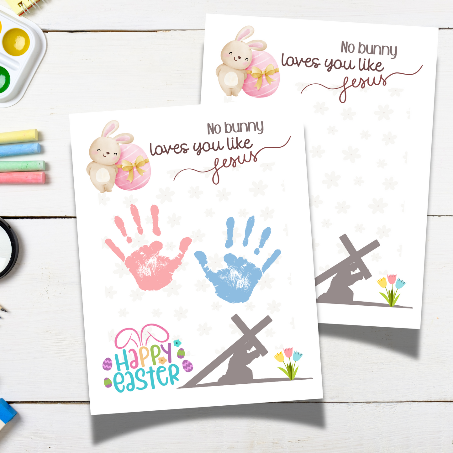 Happy Easter Handprint Craft Printable, DIY Gift Religious Christian Art for Kids Sunday School Activity