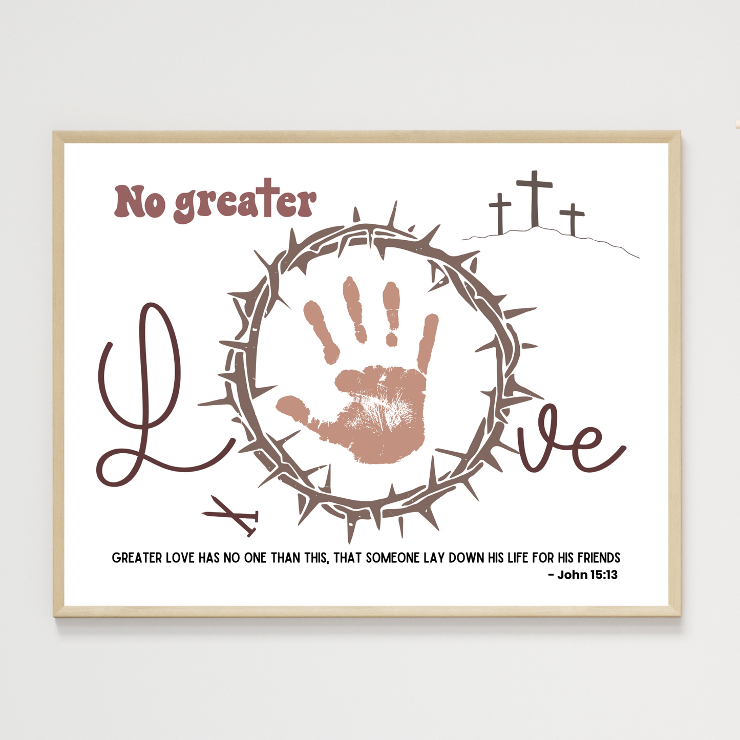 Easter Handprint Craft Printable, DIY Religious Christian Focus Keepsake Art for Kids Sunday School Church Activity