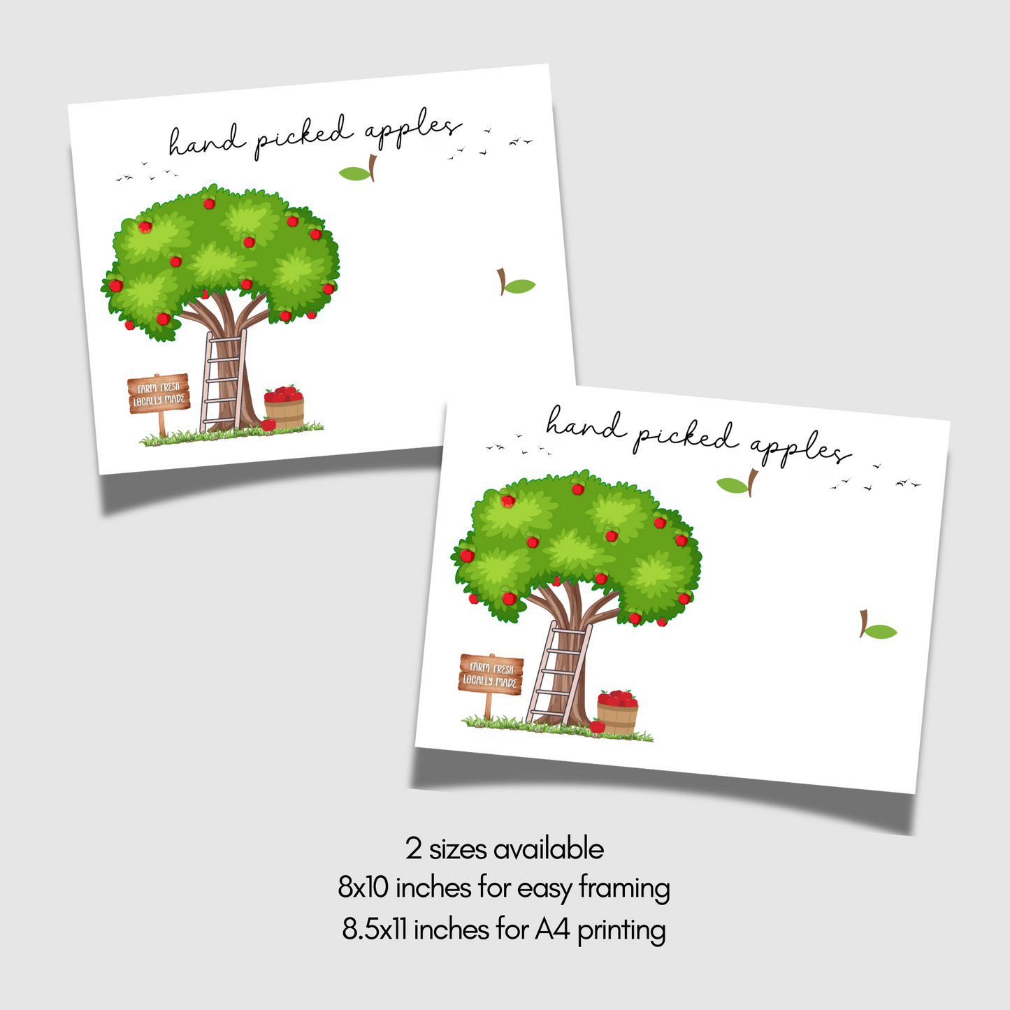 Fall Handprint Craft Printable, Autumn Apples Activity DIY Art for Kids