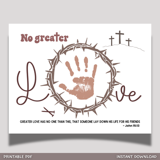 Easter Handprint Craft Printable, DIY Religious Christian Focus Art for Kids