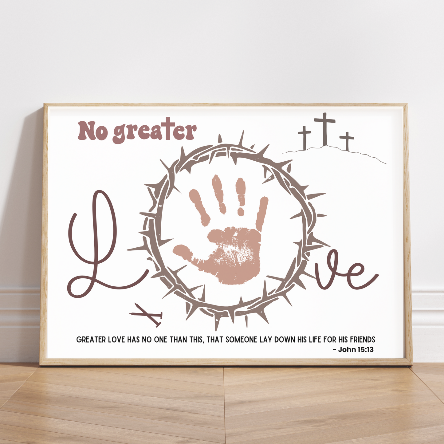 Easter Handprint Craft Printable, DIY Religious Christian Focus Keepsake Art for Kids Sunday School Church Activity