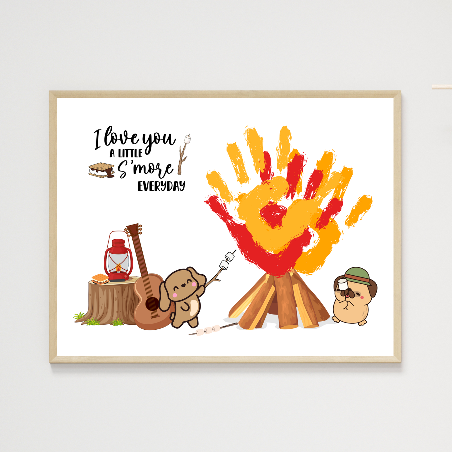 Camping Handprint Craft Printable, DIY Fall Art Activity for Kids