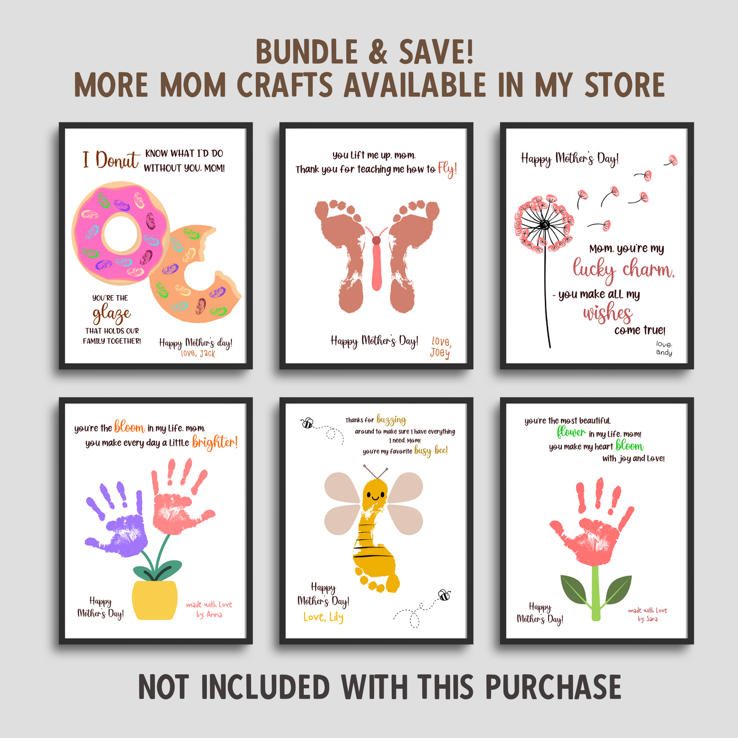 Mothers Day Handprint Flower Poem Craft for Kids Printable, Card Art Keepsake