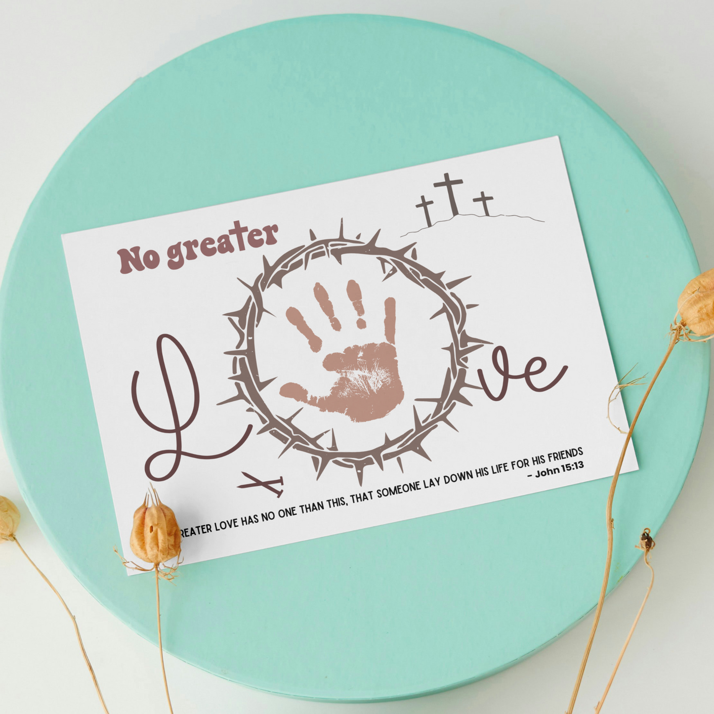 Easter Handprint Craft Printable, DIY Religious Christian Focus Keepsake Art for Kids Sunday School Church Activity