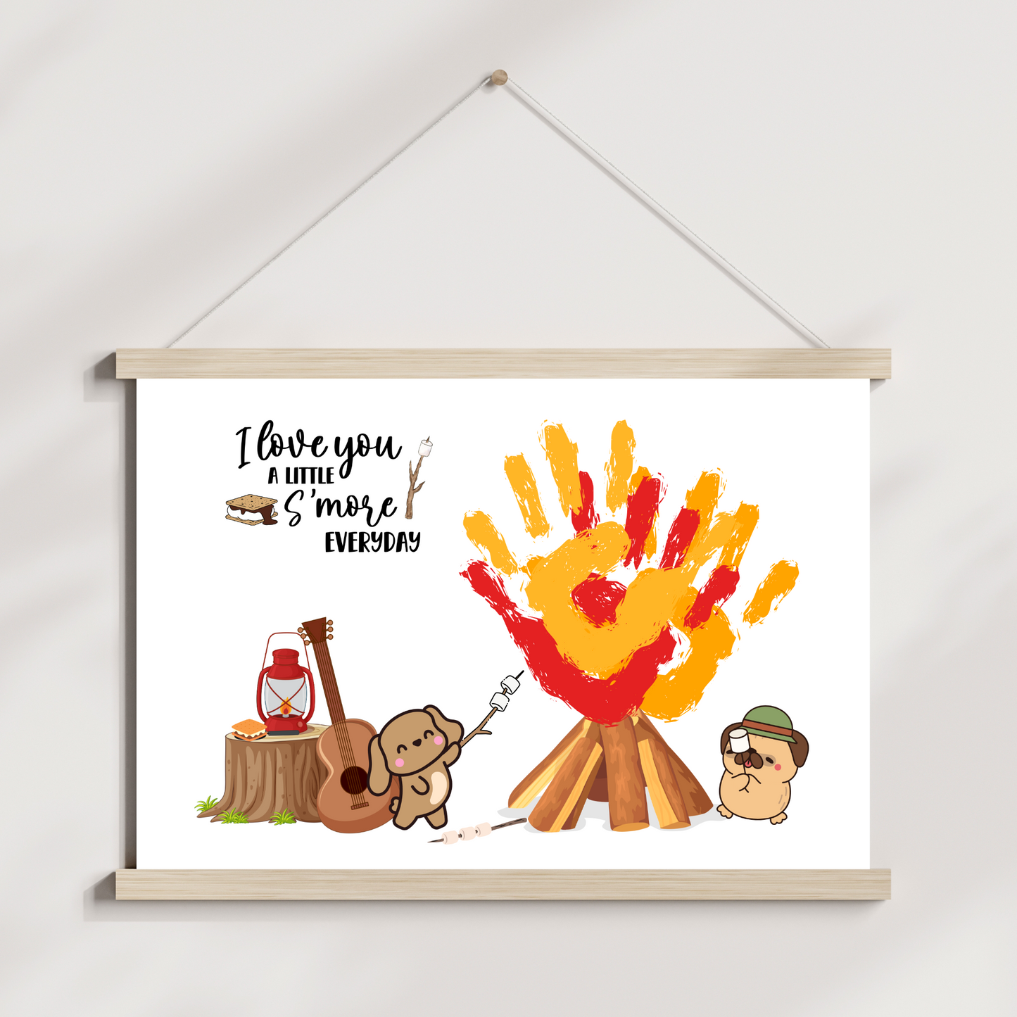 Camping Handprint Craft Printable, DIY Fall Art Activity for Kids