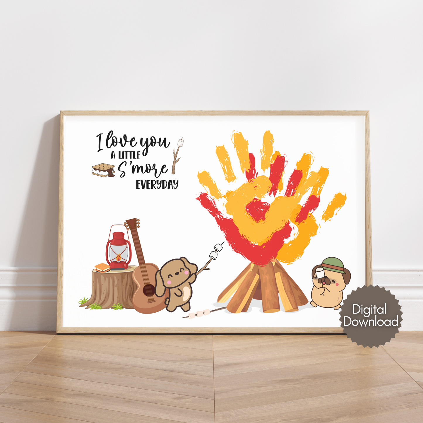 Camping Handprint Craft Printable, DIY Fall Art Activity for Kids