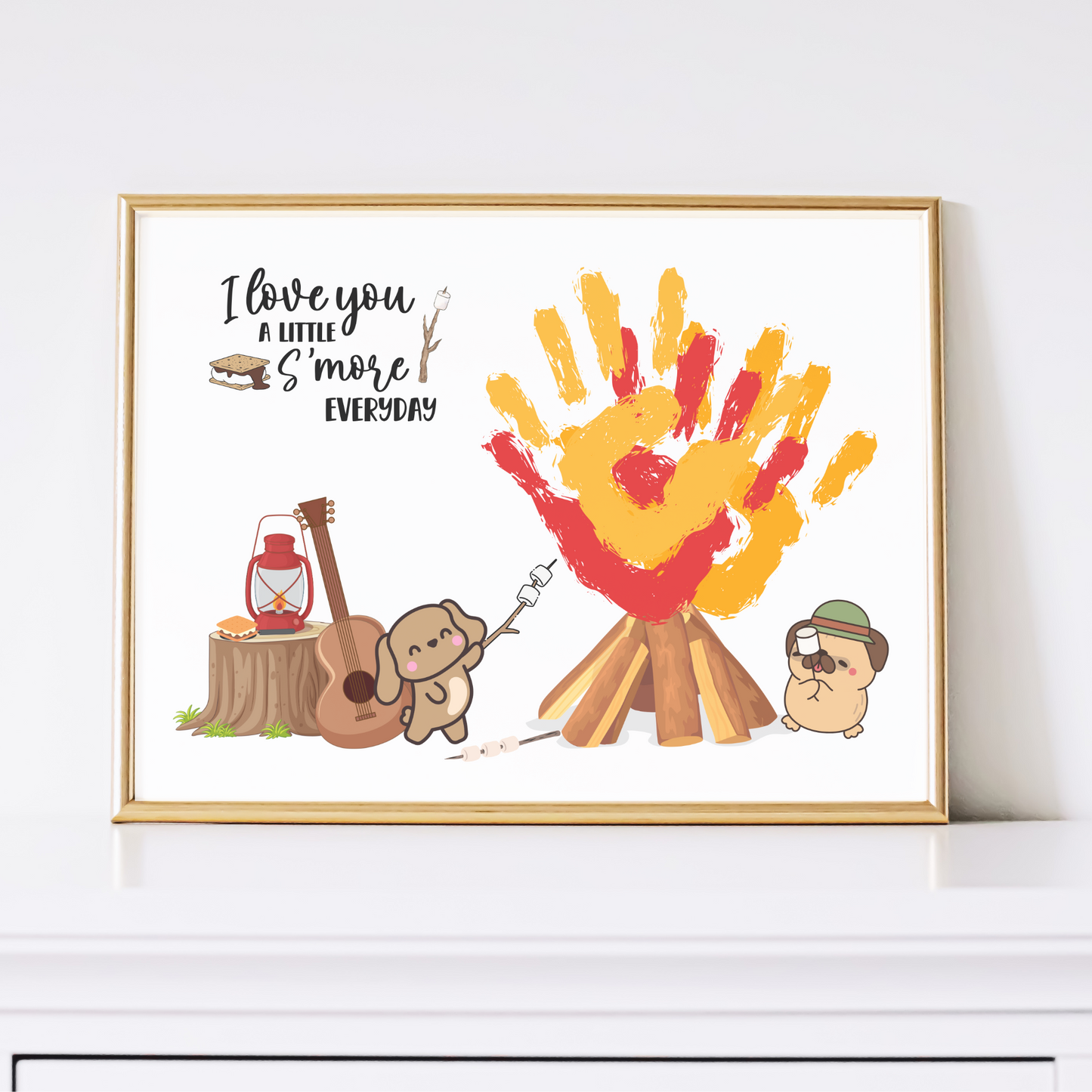 Camping Handprint Craft Printable, DIY Fall Art Activity for Kids
