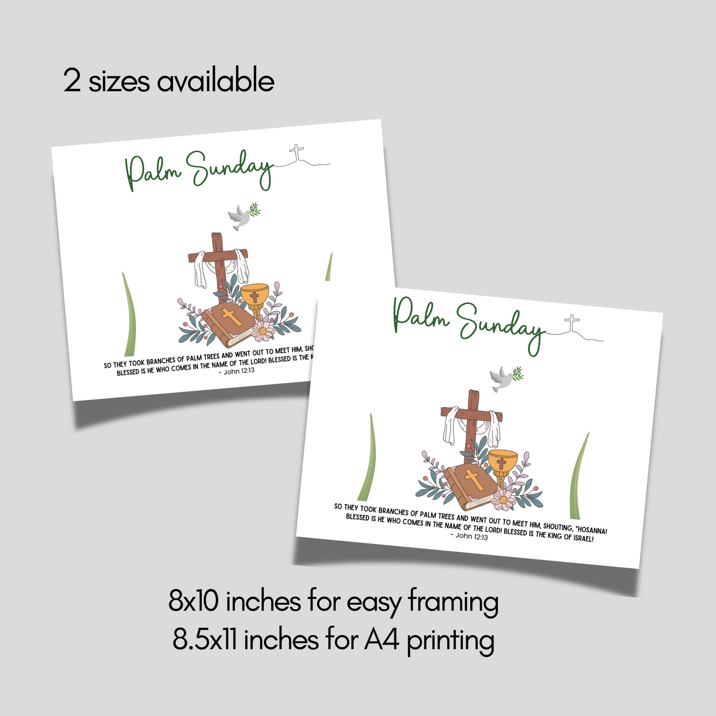 Palm Sunday Easter Handprint Craft Printable, Bible Lesson DIY Religious Christian Art for Kids