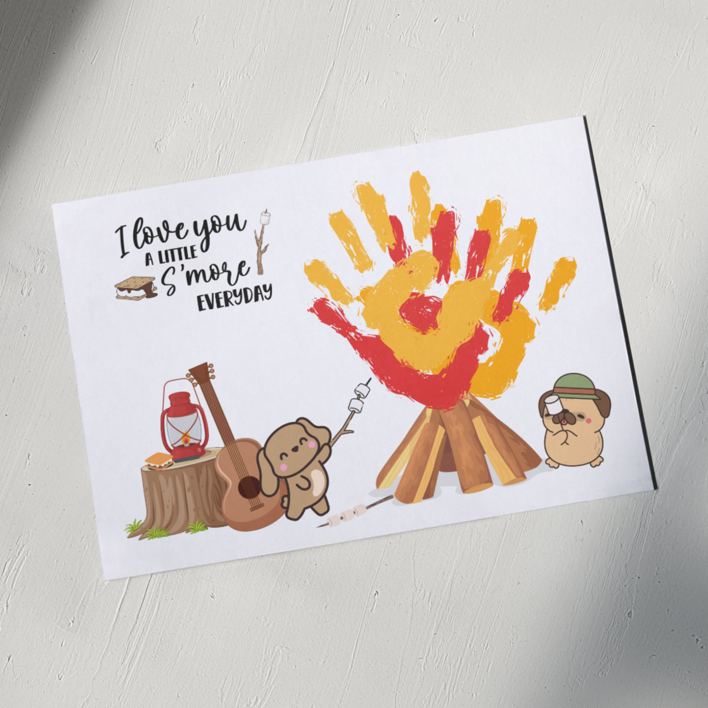 Camping Handprint Craft Printable, DIY Fall Art Activity for Kids