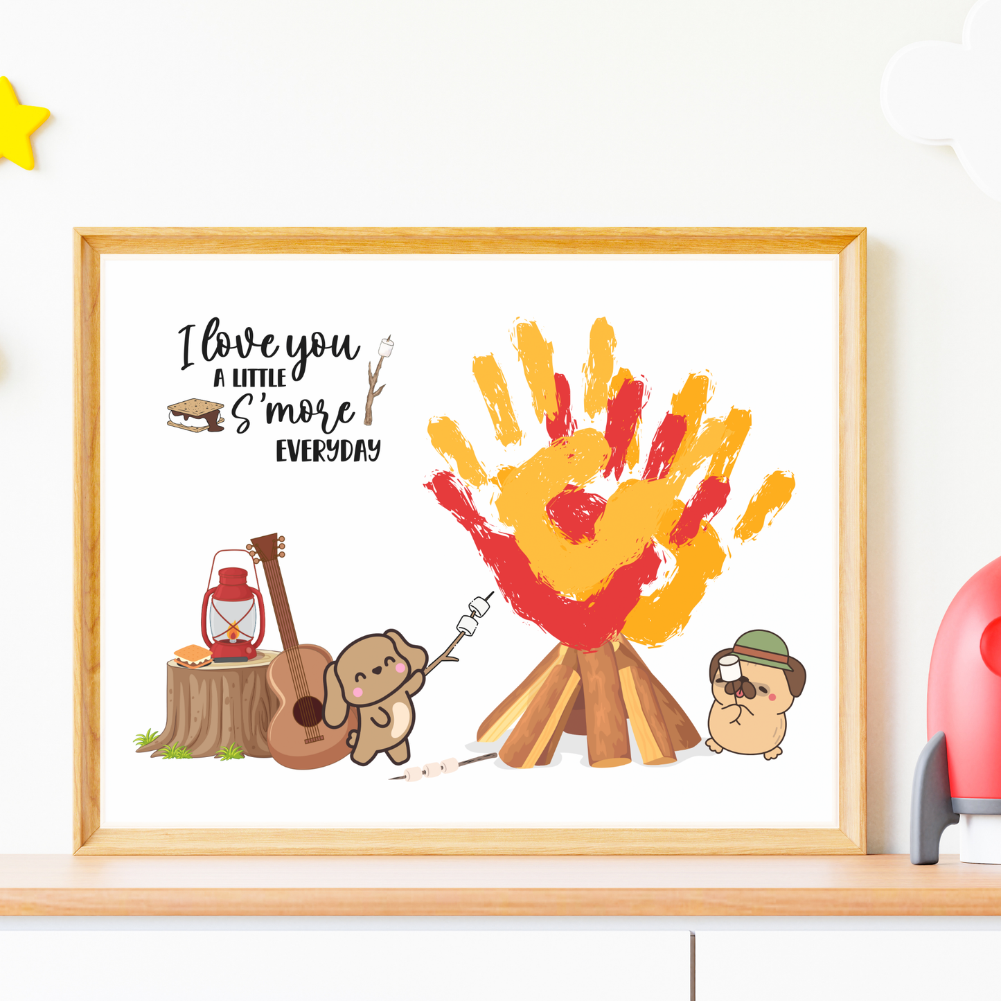 Camping Handprint Craft Printable, DIY Fall Art Activity for Kids