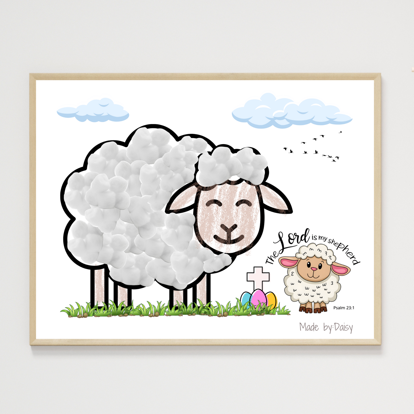 Easter Sheep Lamb Craft Printable Template, DIY Art Religious Keepsake for Kids Sunday School Preschool Daycare Activity