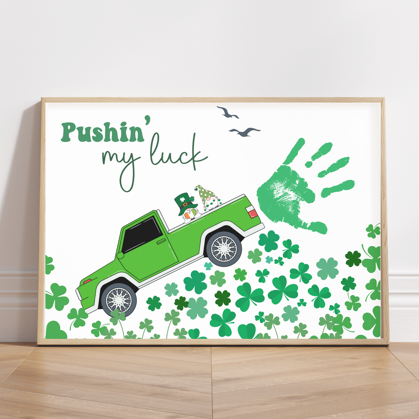 St Patricks Day Clover Handprint Craft Printable Gift DIY March Shamrock Art Keepsake for Kids