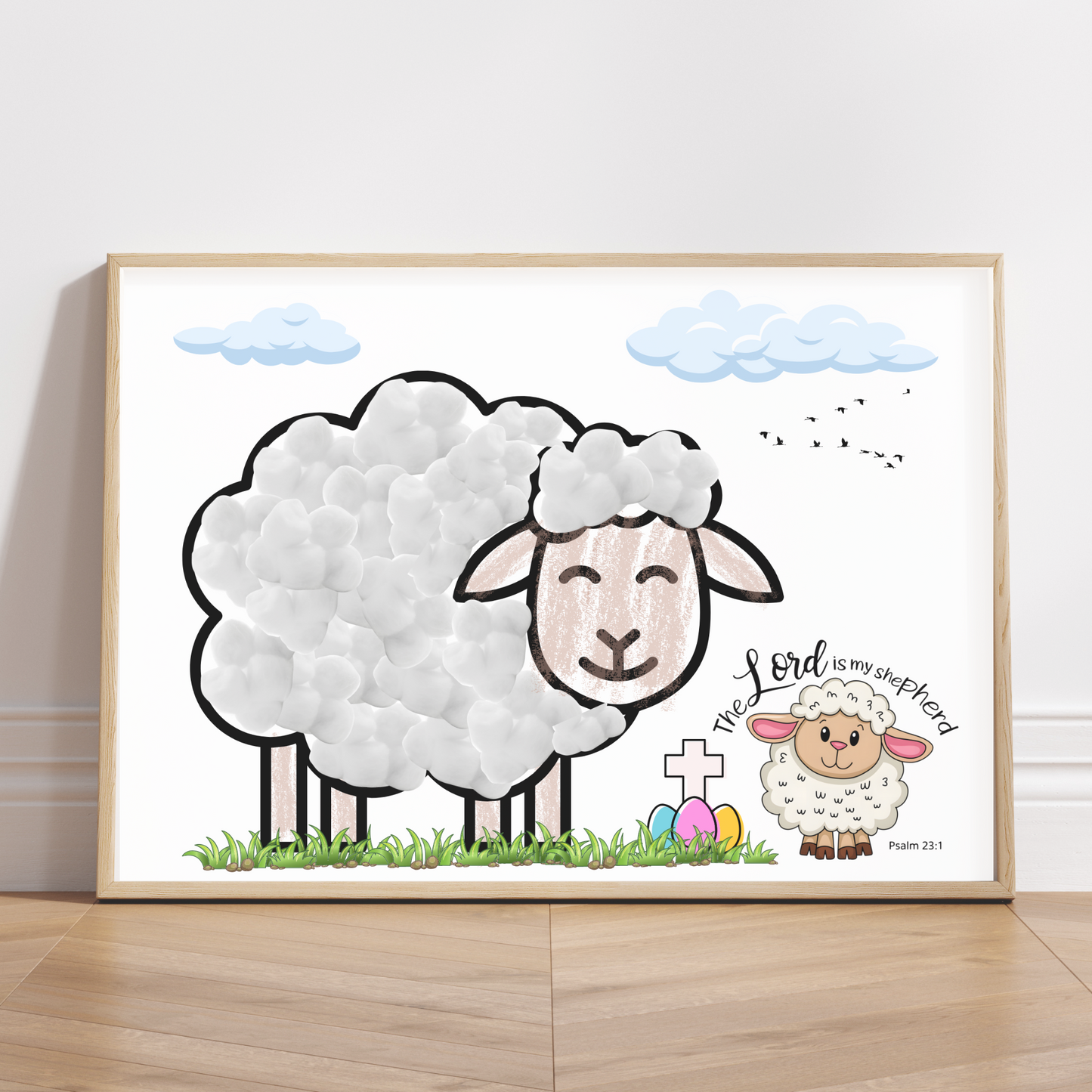 Easter Sheep Lamb Craft Printable Template, DIY Art Religious Keepsake for Kids Sunday School Preschool Daycare Activity