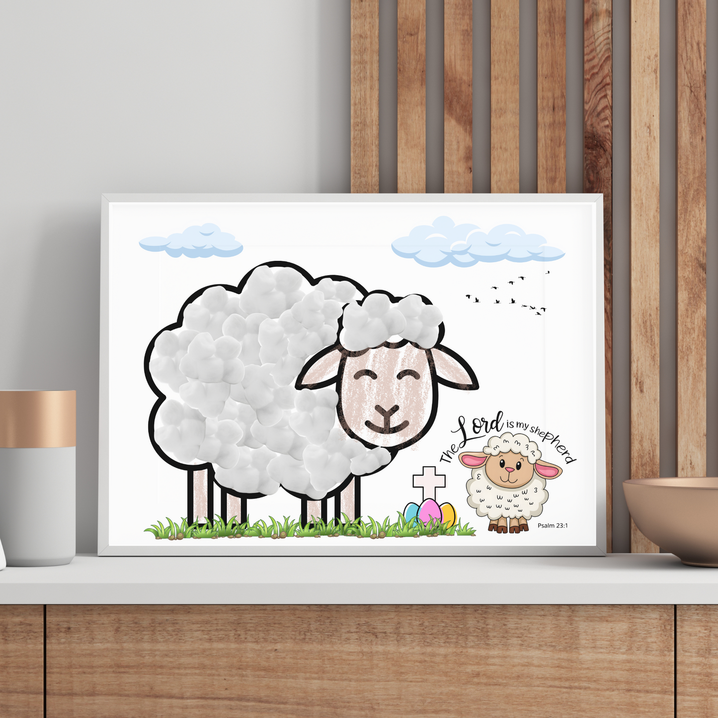 Easter Sheep Lamb Craft Printable Template, DIY Art Religious Keepsake for Kids Sunday School Preschool Daycare Activity