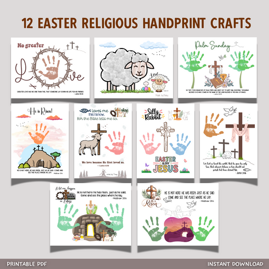 Religious Easter Crafts Printable, DIY Christian Keepsake Art for Kids