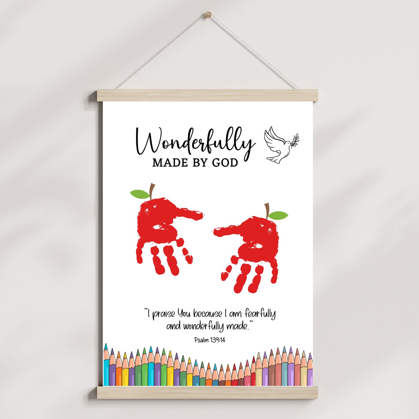 Christian Back to School Handprint Craft Printable, Fall Art for Kids