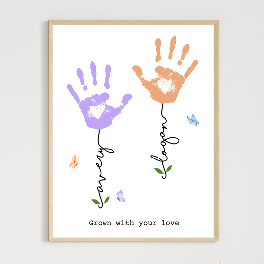 Handprint Craft for Kids Printable, DIY Wall Art Gift for Mom Grandma Nanny