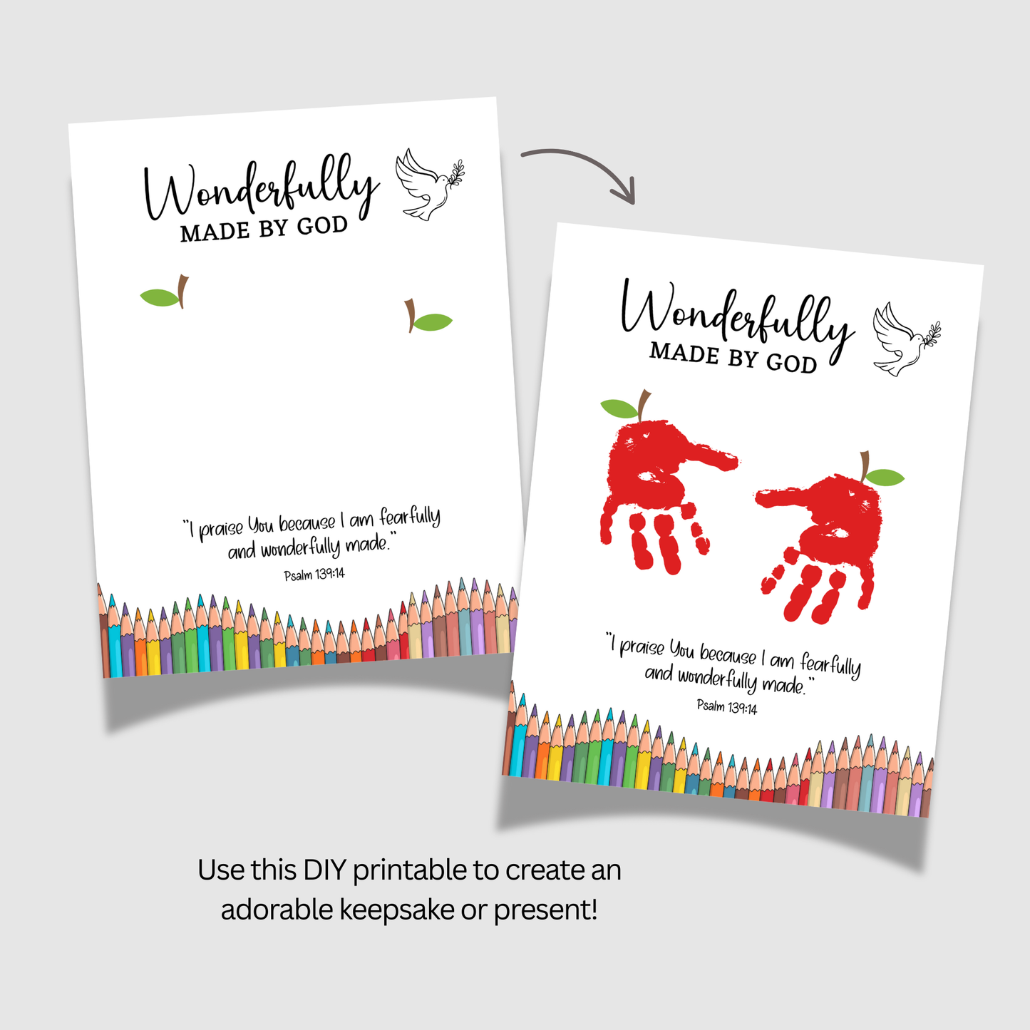 Christian Back to School Handprint Craft Printable, Fall Art for Kids