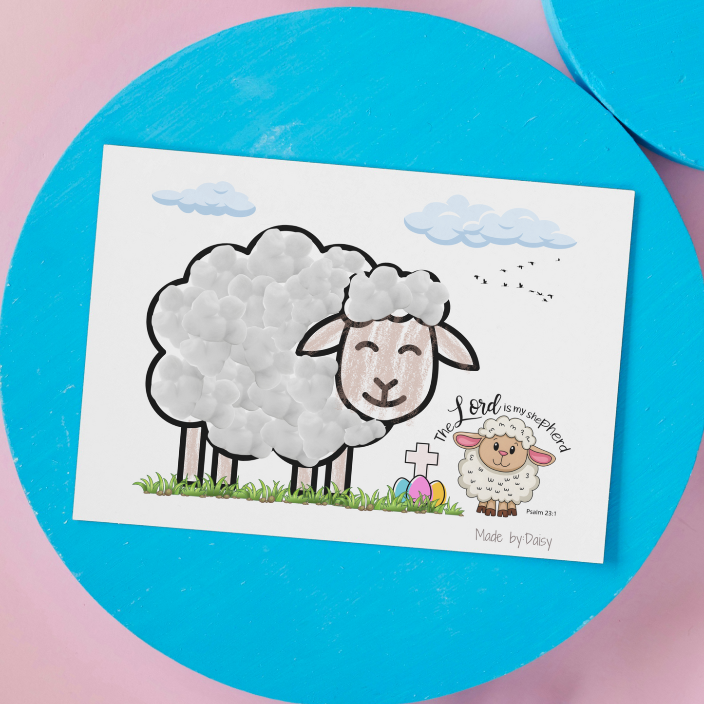 Easter Sheep Lamb Craft Printable Template, DIY Art Religious Keepsake for Kids Sunday School Preschool Daycare Activity