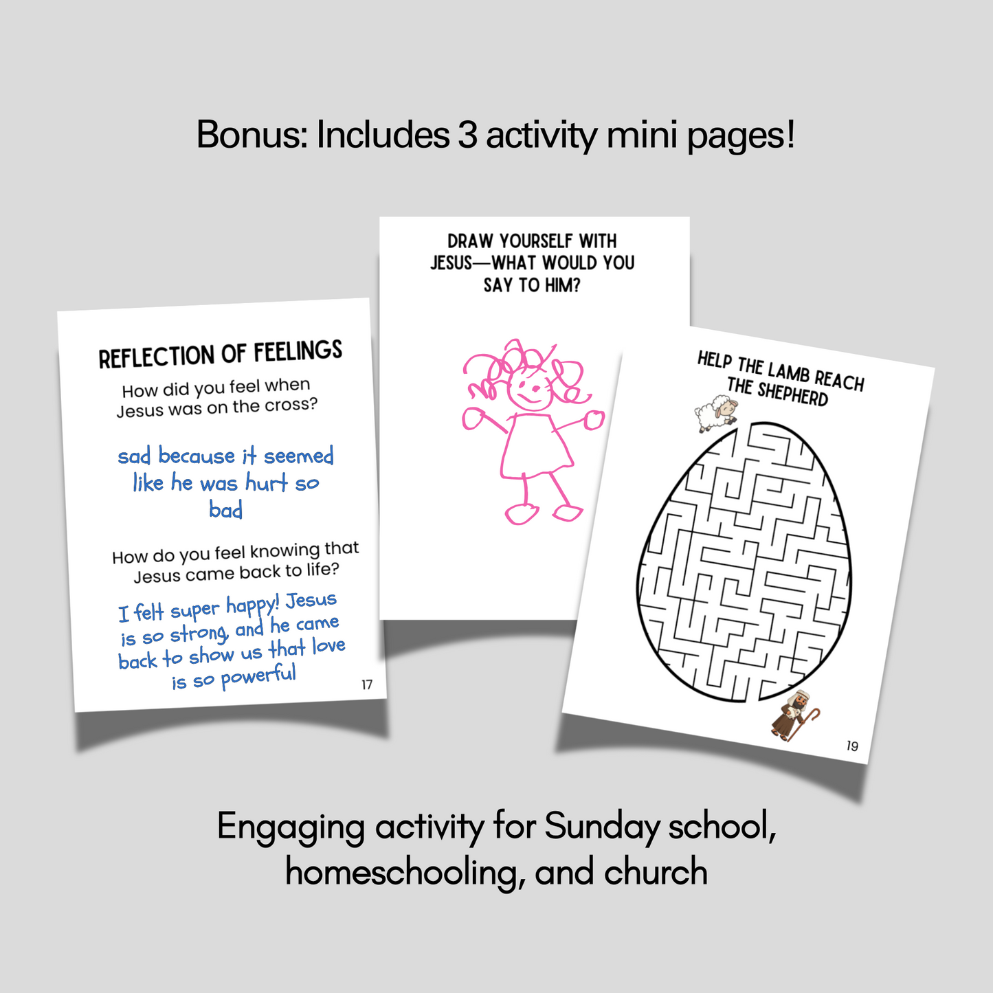 Easter Story Mini Book for Kids Printable, Coloring Bible Lesson Sunday School Craft Religious Christian Activity Holy Week