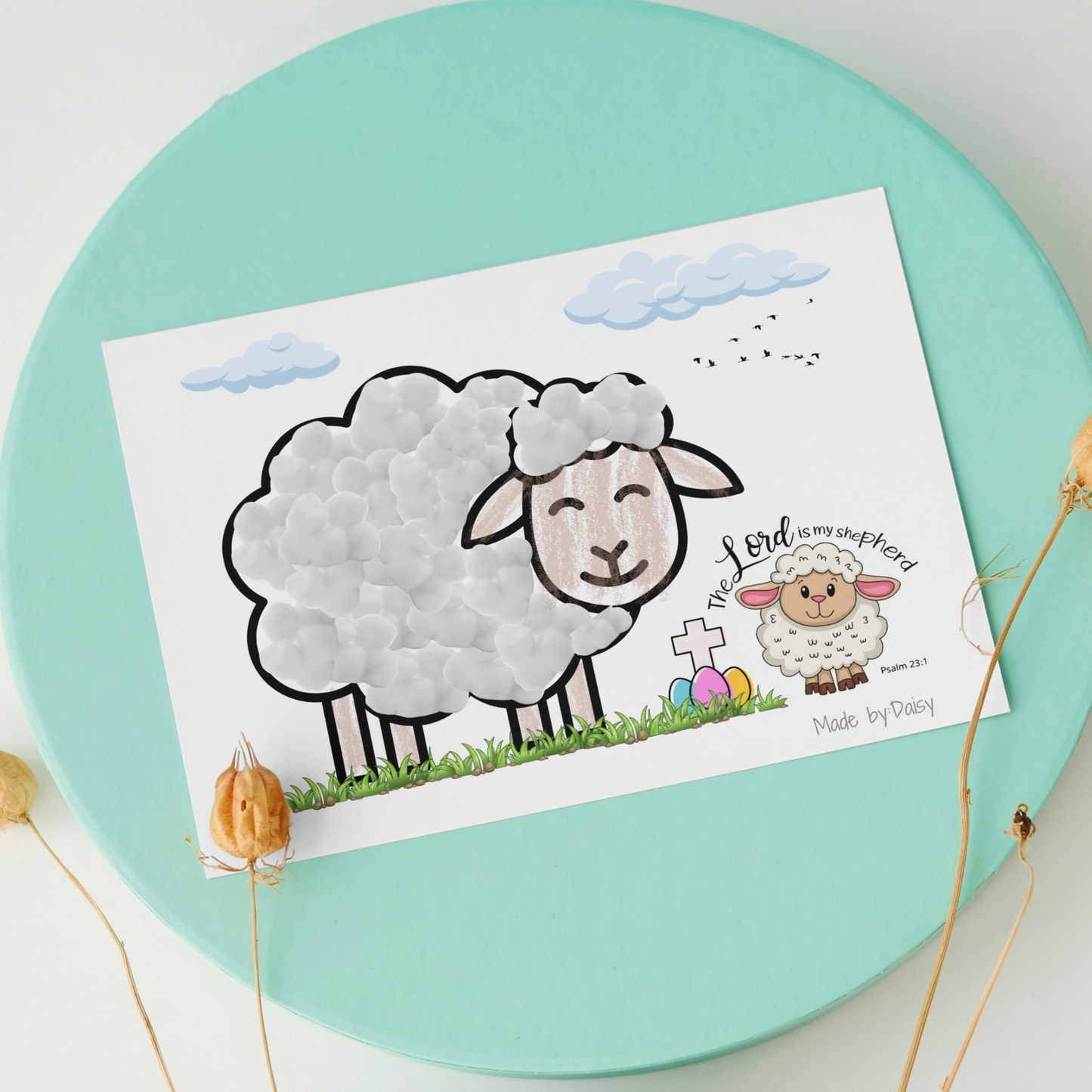 Easter Sheep Lamb Craft Printable Template, DIY Art Religious Keepsake for Kids Sunday School Preschool Daycare Activity