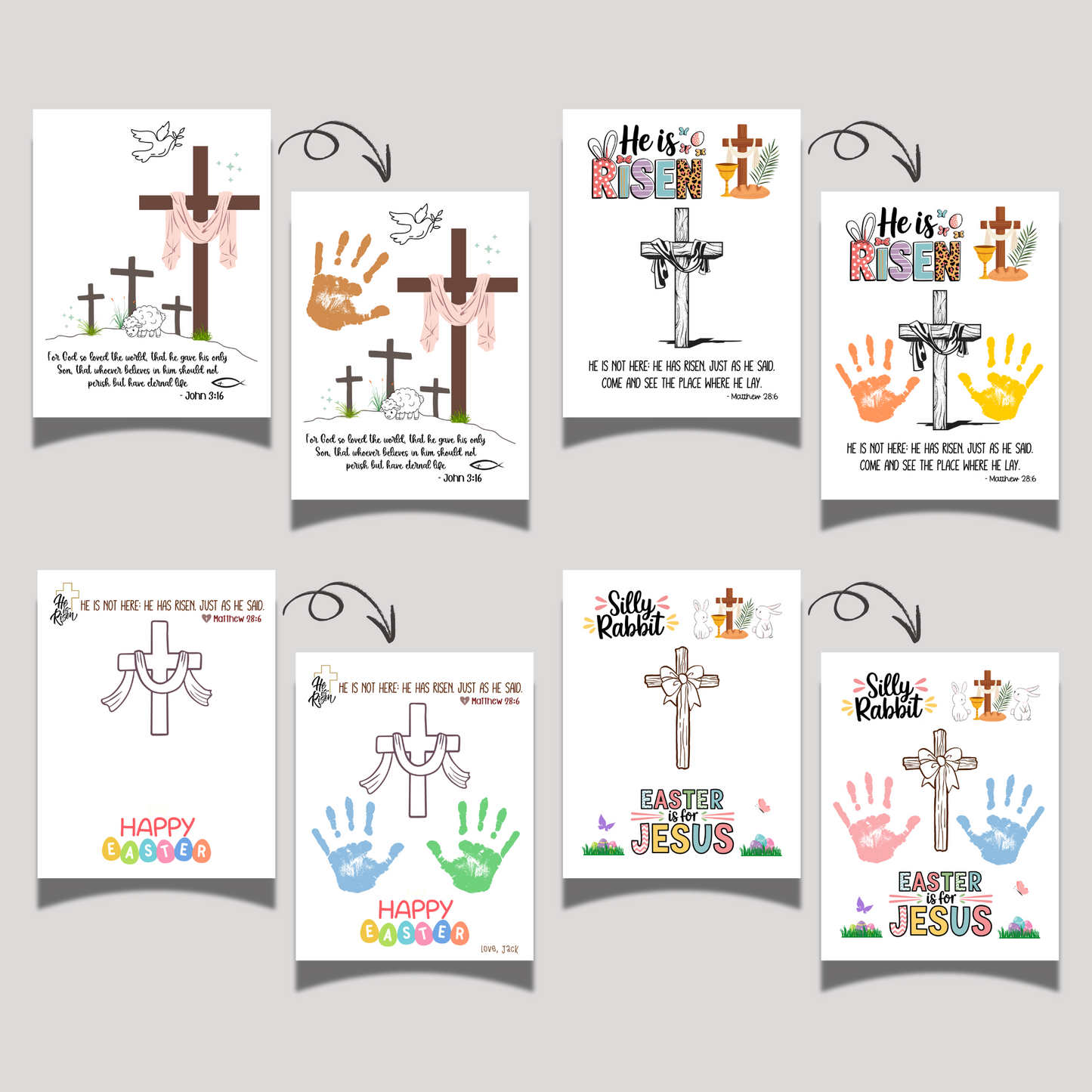 Religious Easter Crafts Printable, DIY Christian Keepsake Art for Kids