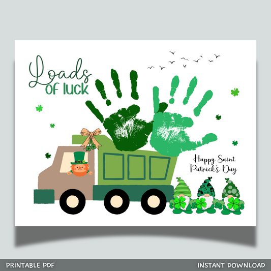St Patricks Day Leprechaun Gnome Handprint Craft Printable DIY March Art