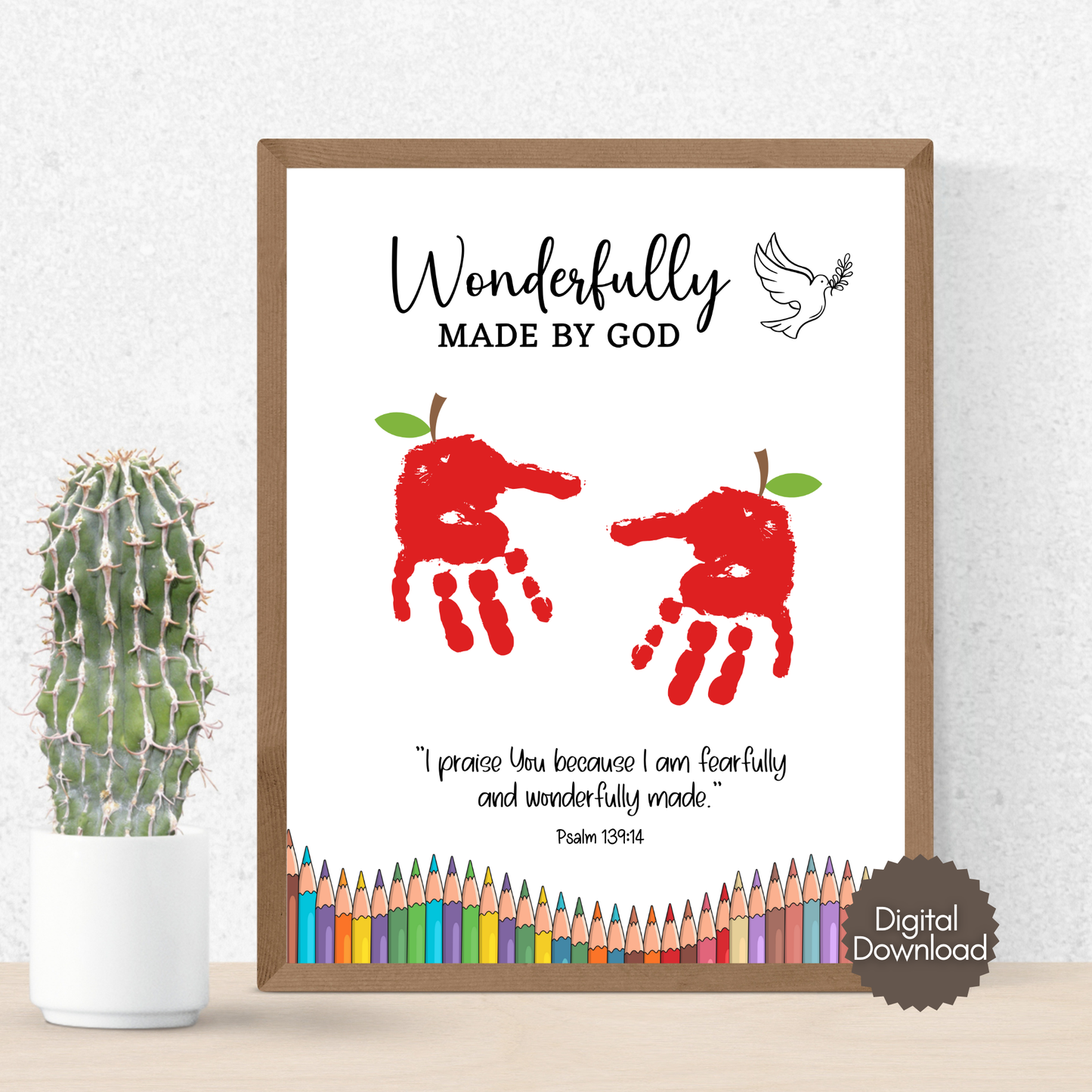 Christian Back to School Handprint Craft Printable, Fall Art for Kids