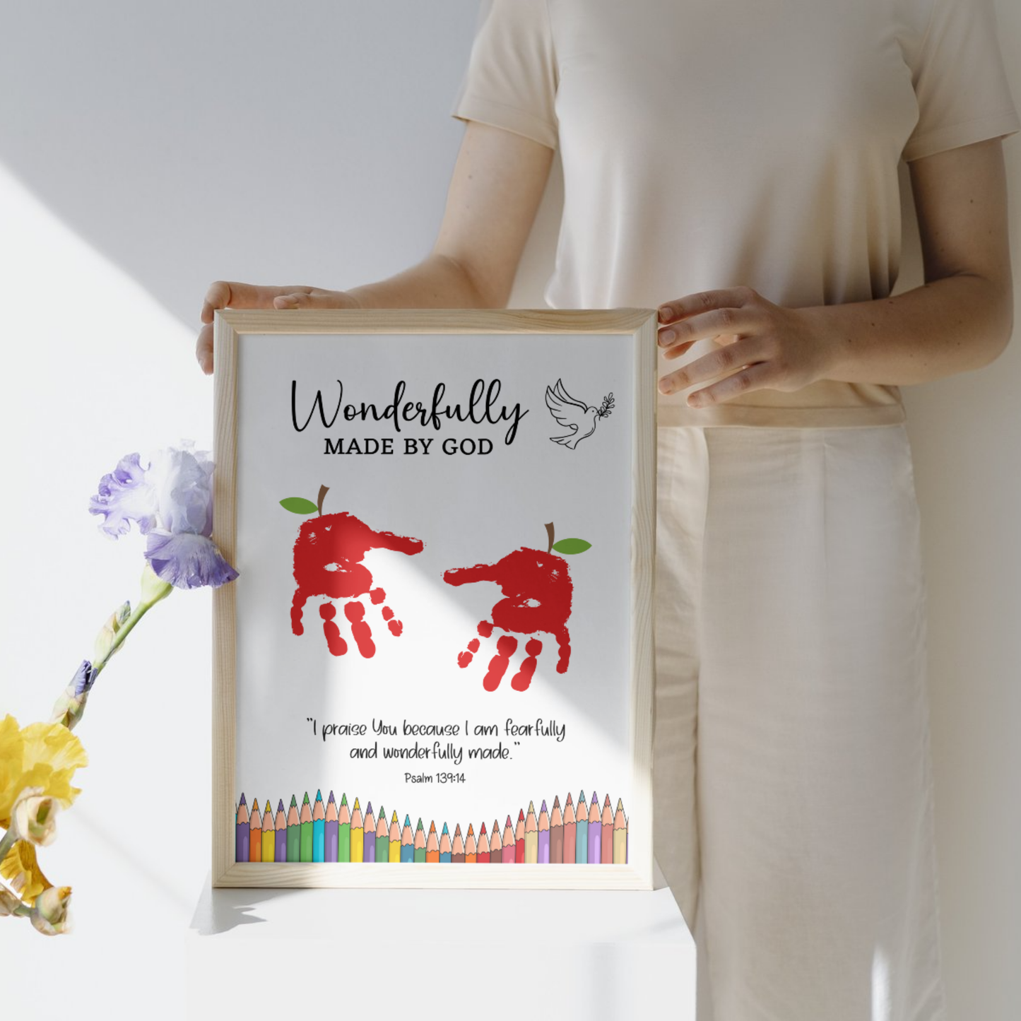 Christian Back to School Handprint Craft Printable, Fall Art for Kids