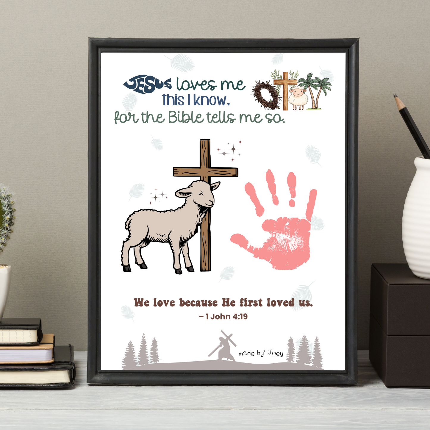 Religious Easter Crafts Printable, DIY Christian Keepsake Art for Kids