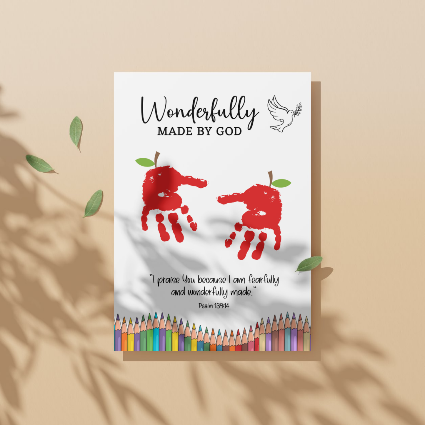 Christian Back to School Handprint Craft Printable, Fall Art for Kids