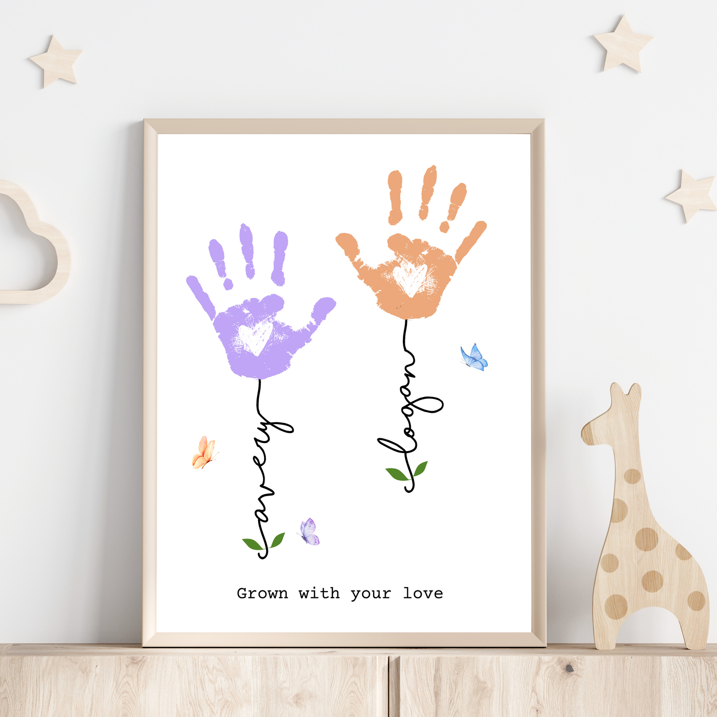 Handprint Craft for Kids Printable, DIY Wall Art Gift for Mom Grandma Nanny