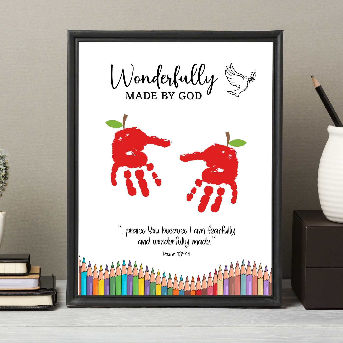 Christian Back to School Handprint Craft Printable, Fall Art for Kids