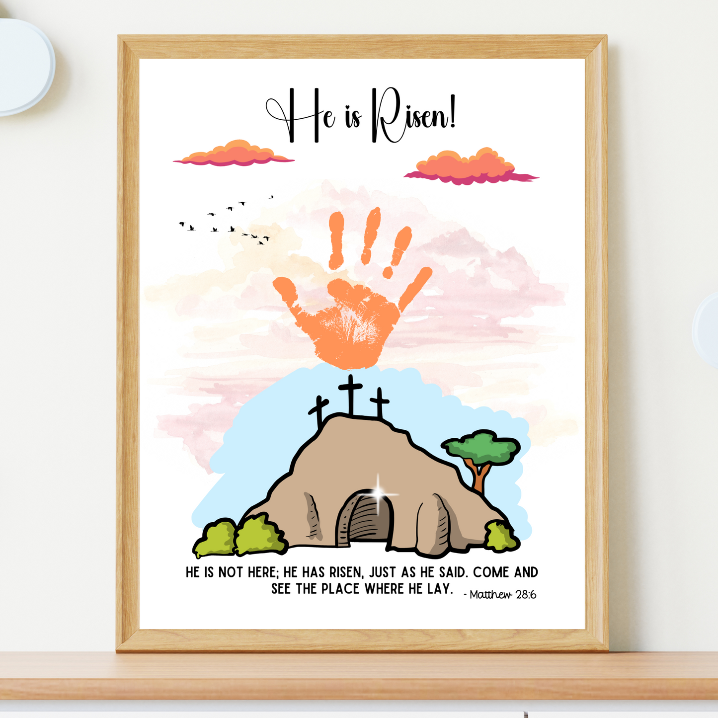 Religious Easter Crafts Printable, DIY Christian Keepsake Art for Kids