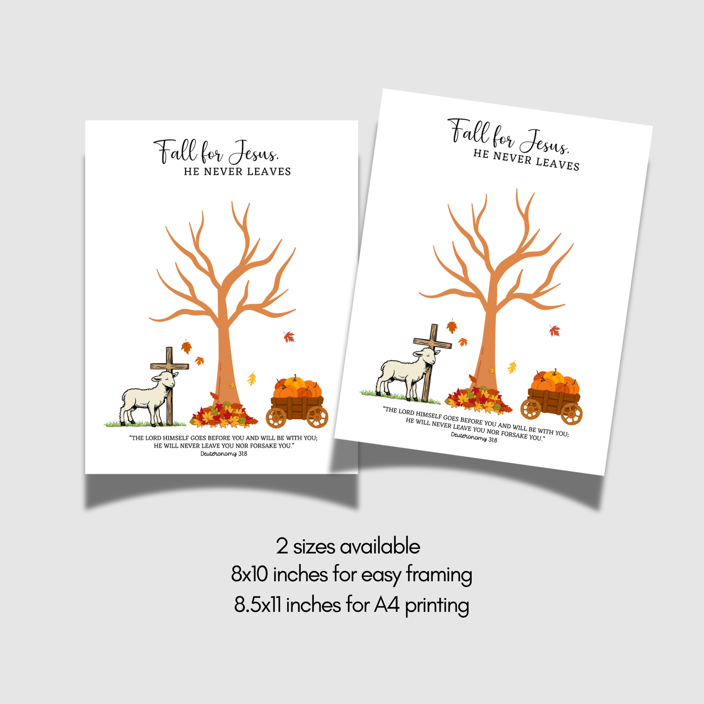 Fall For Jesus Christian Handprint Craft Art Printable for Kids
