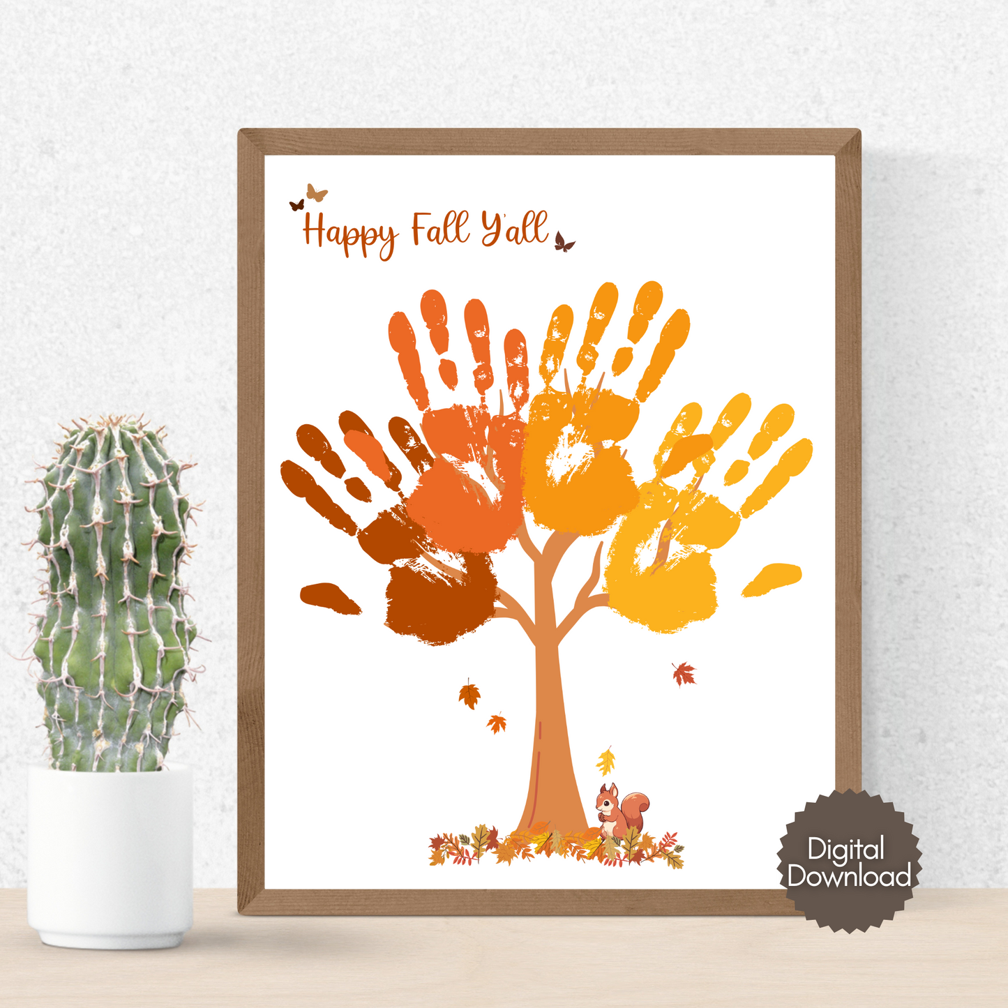 Happy Fall Y'all Handprint Crafts, DIY Autumn Art Activity for Kids