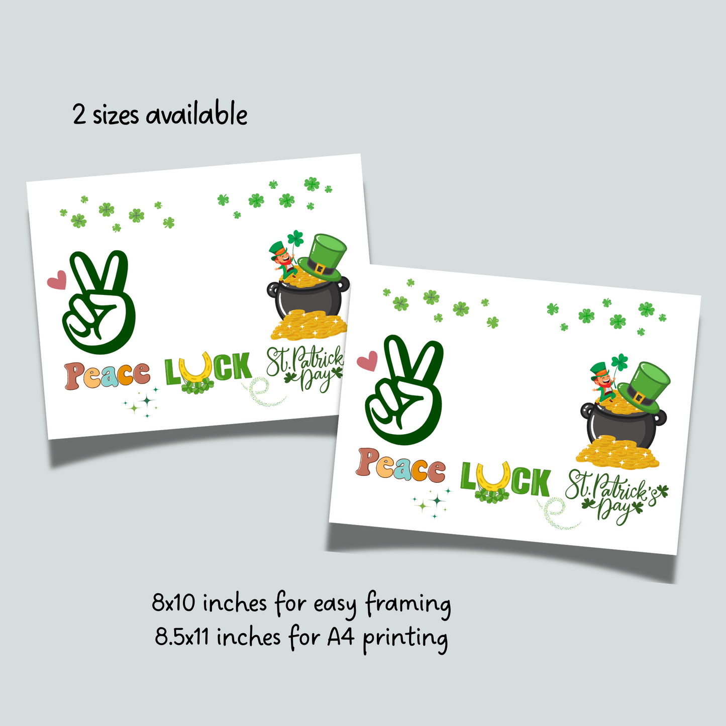 St Patricks Day Lucky Footprint Craft Printable Gift, DIY March Luck Handprint Art Keepsake for Kids