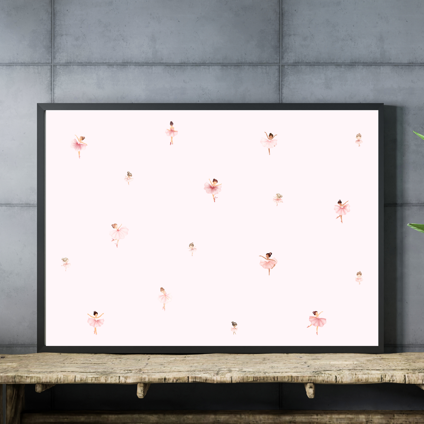 Tiny Ballerinas Print, Minimalist Ballet Dancers Wall Art