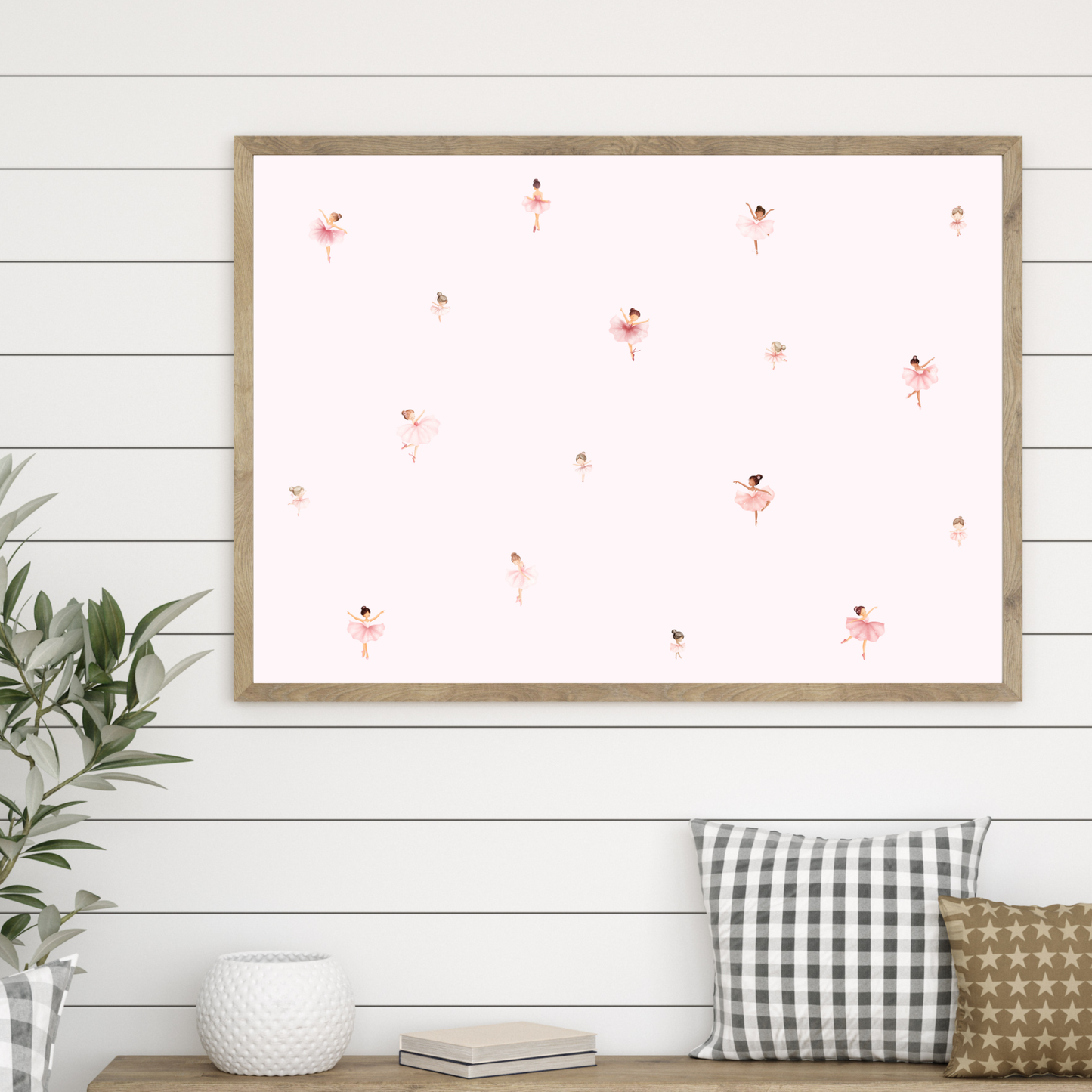 Tiny Ballerinas Print, Minimalist Ballet Dancers Wall Art