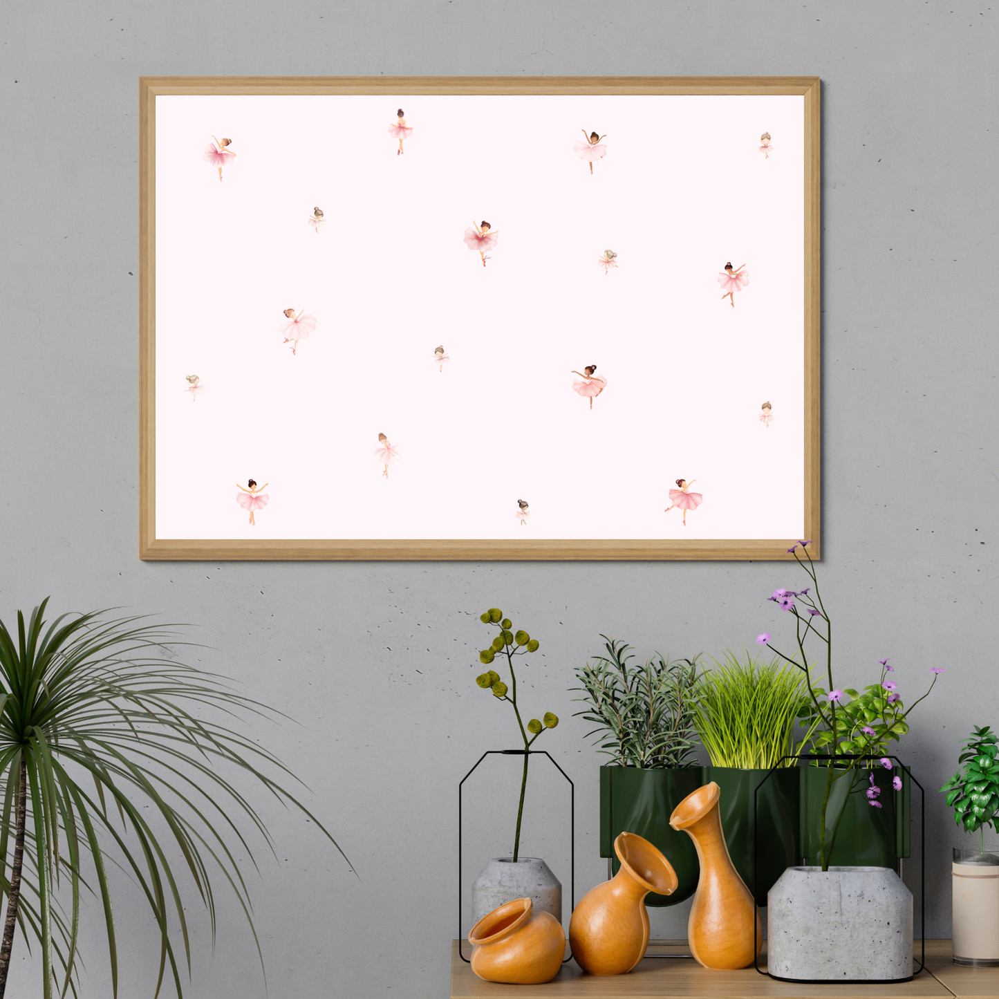 Tiny Ballerinas Print, Minimalist Ballet Dancers Wall Art