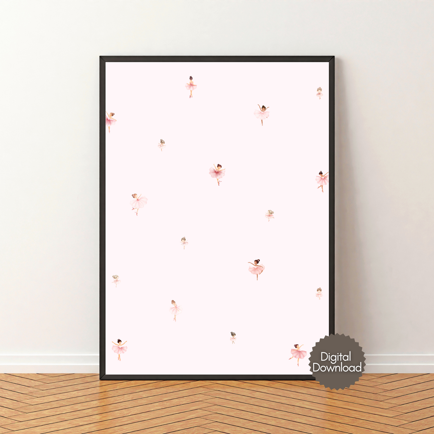 Tiny Ballerinas Print, Minimalist Ballet Dancers Wall Art