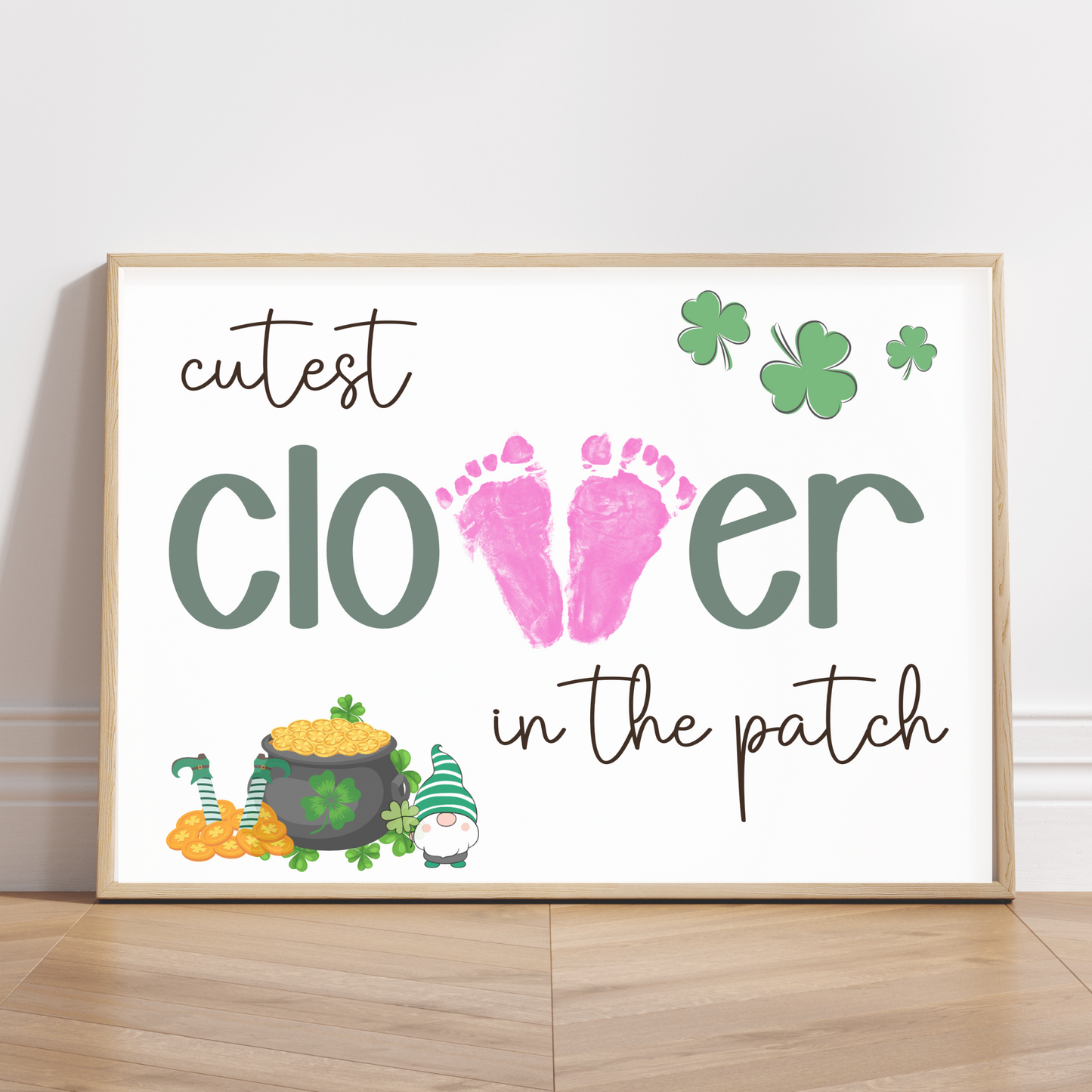 St Patricks Day Handprint Footprint Crafts Printable, DIY March Gift Art Keepsakes for Kids Preschool Daycare Activity