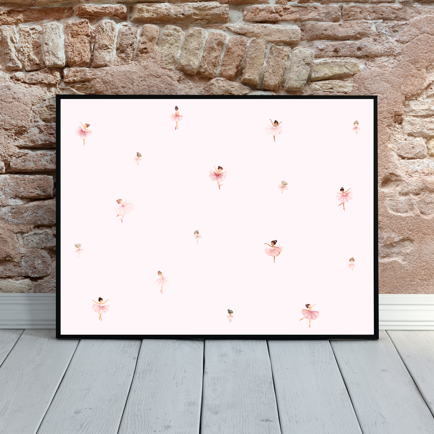 Tiny Ballerinas Print, Minimalist Ballet Dancers Wall Art